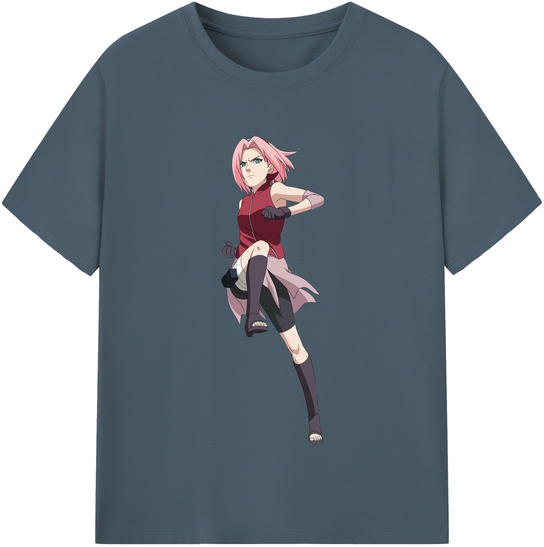 （画像用） NARUTO -ナルト- 春野サクラ Haruno Sakura 綿100％半袖Tシャツ（フロントプリント）